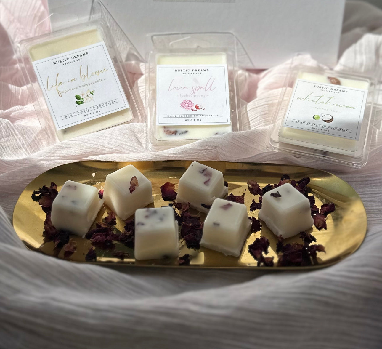 Self Love Gift Box - Scented Soy Candle - Essential Oil Roller - Wick Trimmer - Rose Quartz - Bath Salts