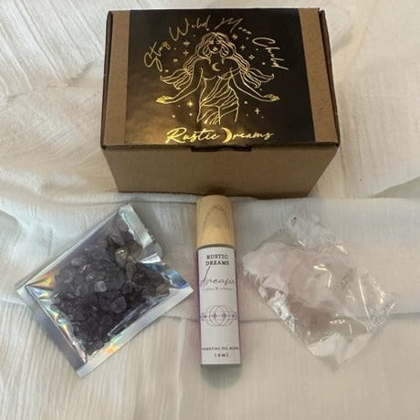 Mini Gift box - Crystals, Bracelet, Essential Oil Roller