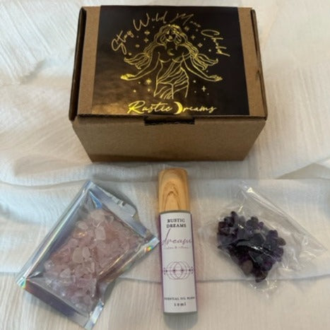 Mini Gift box - Crystals, Bracelet, Essential Oil Roller