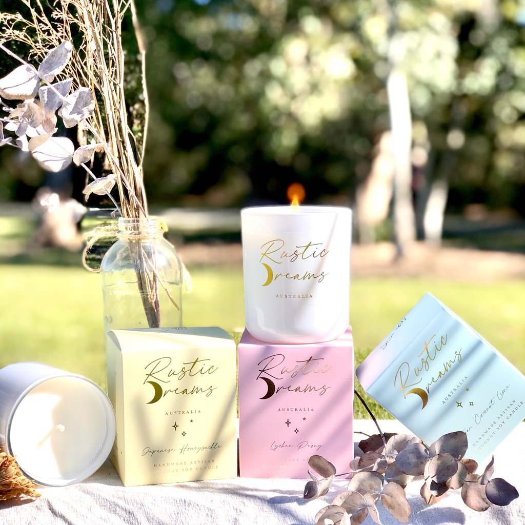 Enchantment Gift Box - Scented Soy Candles - Rose Quartz - Essential Oil Rollers