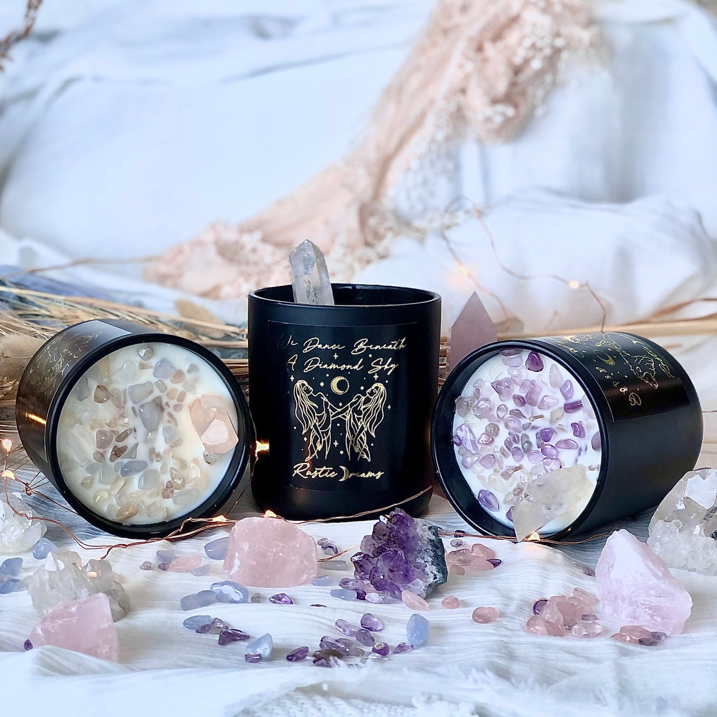 Earth Child Collection - Crystal Infused Scented Soy Candles