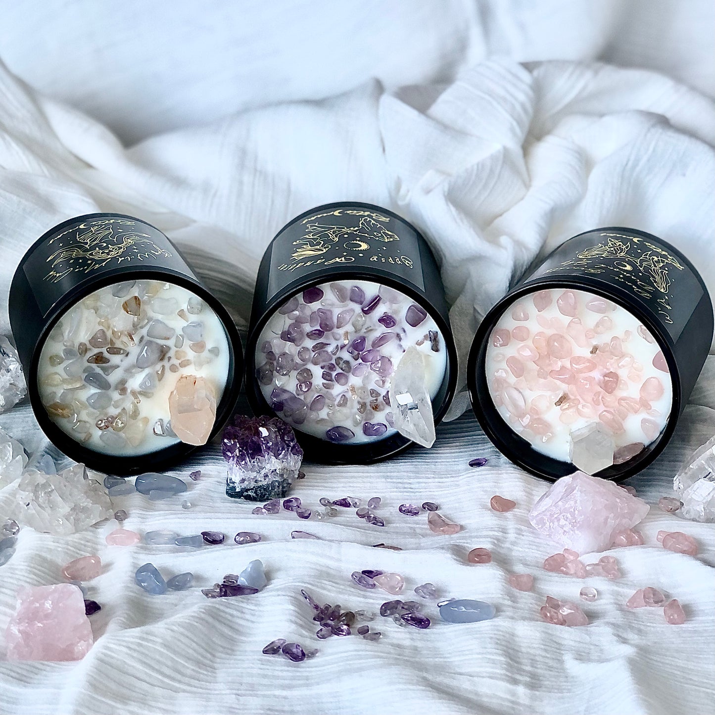 Earth Child Collection - Crystal Infused Scented Soy Candles