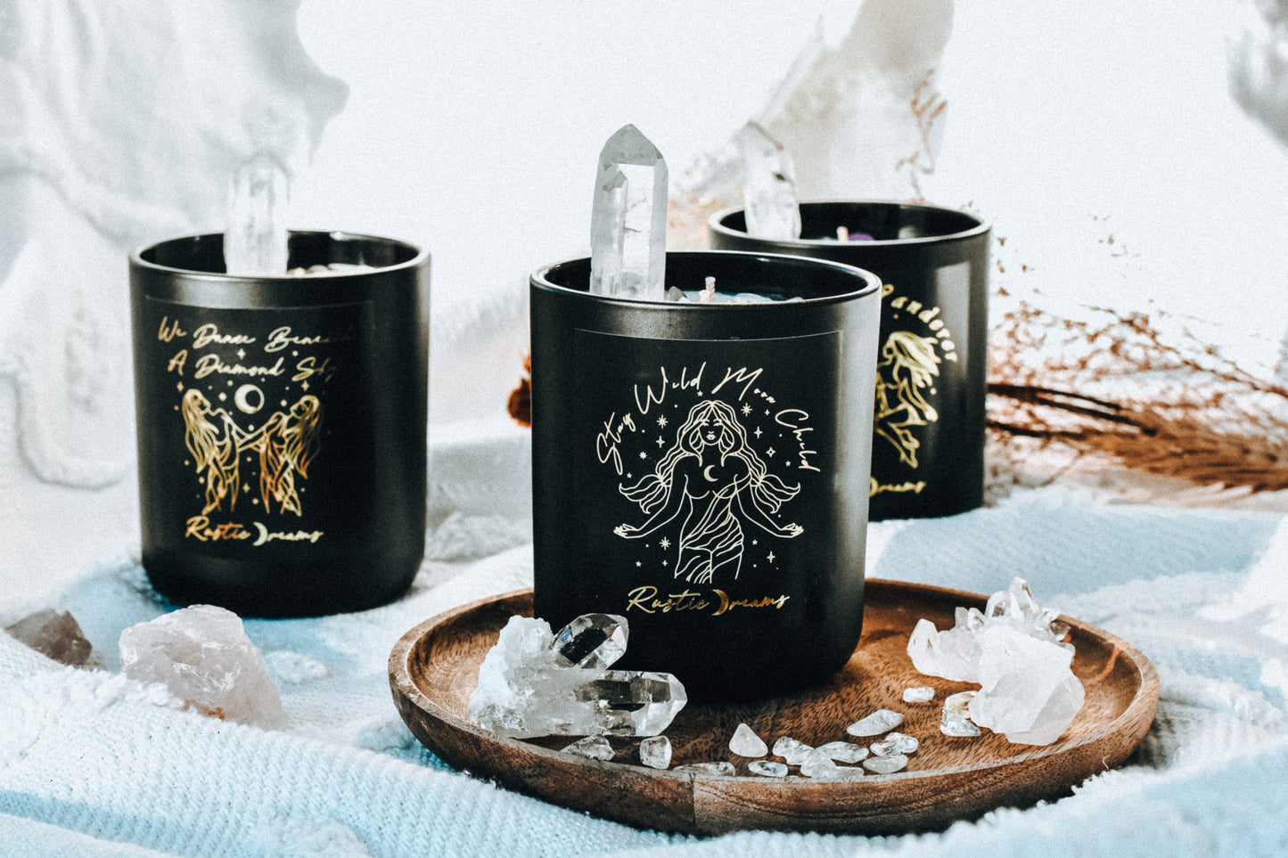 Earth Child Collection - Crystal Infused Scented Soy Candles