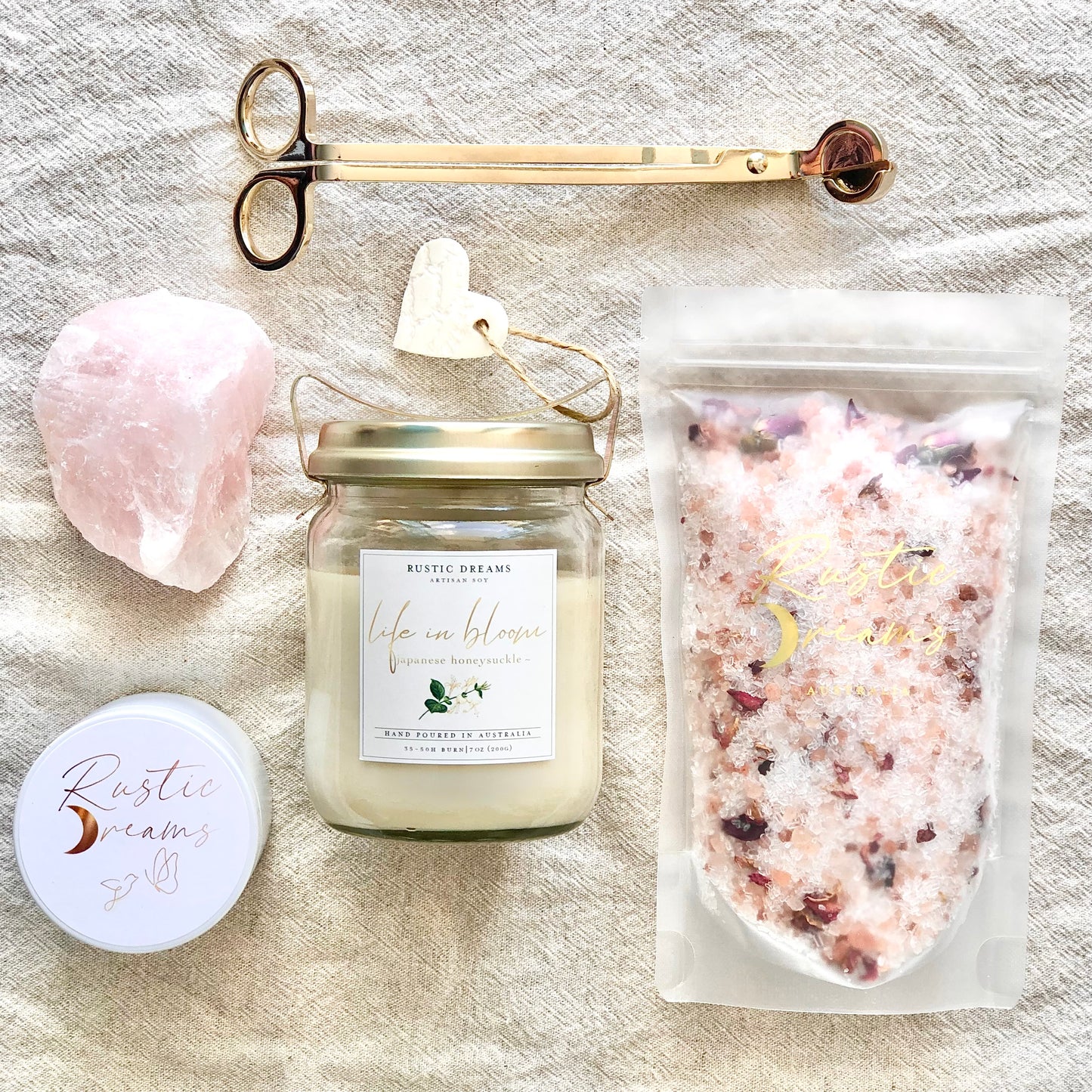 Vintage Jar Gift Box - Scented Soy Candles - Bath Salts