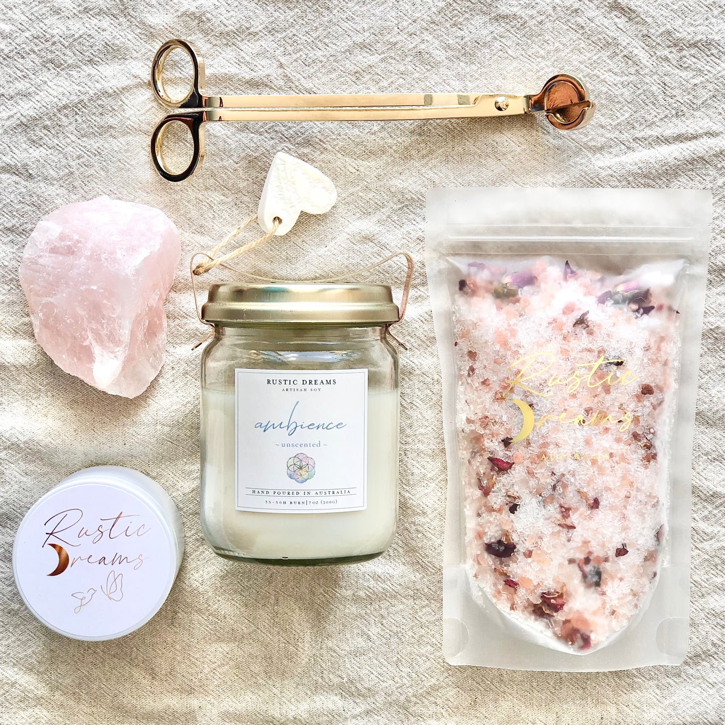 Vintage Jar Gift Box - Scented Soy Candles - Bath Salts