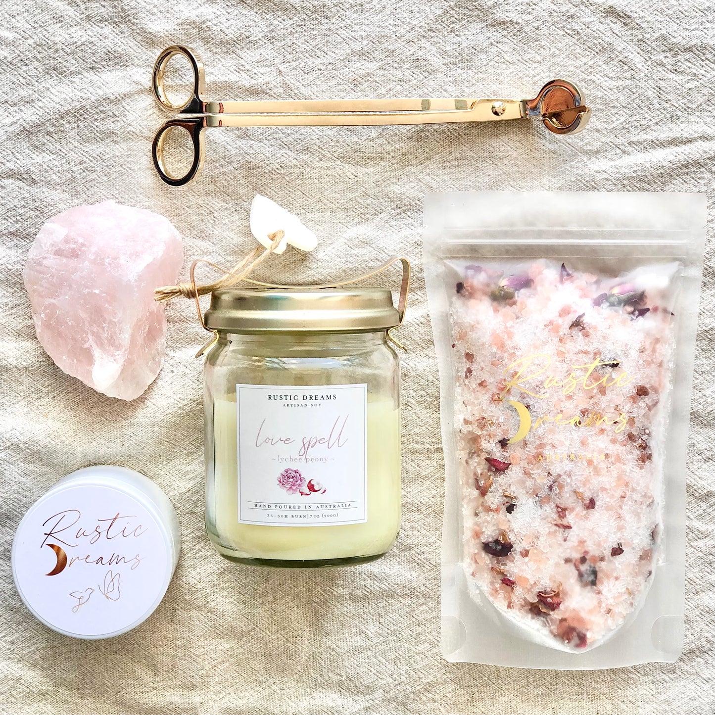 Vintage Jar Gift Box - Scented Soy Candles - Bath Salts