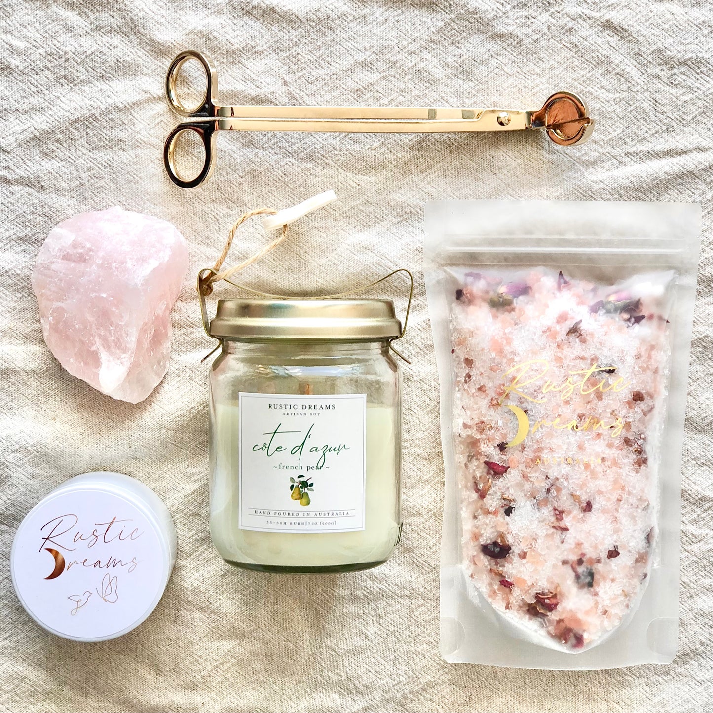 Vintage Jar Gift Box - Scented Soy Candles - Bath Salts