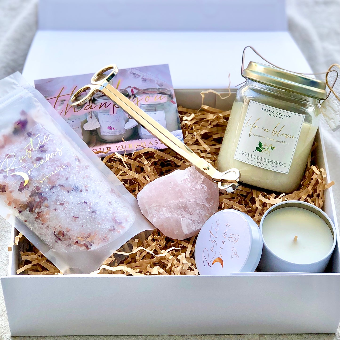 Vintage Jar Gift Box - Scented Soy Candles - Bath Salts